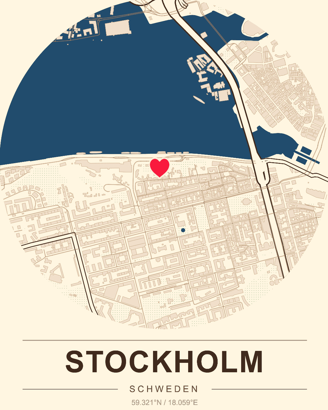 Framed map poster style preview.